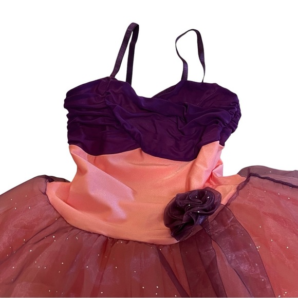 Revolution Girl’s Dance Costume Recital Dress Tulle Pink Purple Large Child - Picture 5 of 14